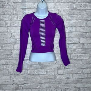 Urban Outfitters Out From Under Saskia Slashed Up Top Seamless Crop Purple Small